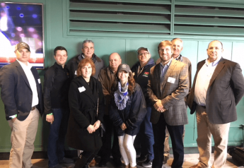 Attendees of the New England Produce Council's dinner event at Fenway Park included Chad Truesdale (from left), South Carolina Department of Agriculture commodities coordinator; Tom Beaver, New Jersey Department of Agriculture director of marketing; Bob Von Rohr, marketing and customer relations manager at Sunny Valley International; Bonnie Lundblad and Jim Gatter of Sunny Valley; Ashleigh Forrest of Dixie Belle Inc.; Joe Atchison of the NJDA; Matt Forrest, Dixie Belle vice president; and Sunny Valley's Steve Pinkston and Francisco Allende.