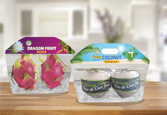 Thomas Fresh offers bagged pink dragon fruit, young coconut