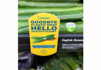 English cucumbers grown by Houweling's Group and treated with Apeel Sciences' shelf-life technology are available at Walmart stores.