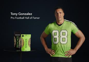 Wonderful Pistachios The Next Big Thing campaign features commercials starring Pro Football Hall of Famer Tony Gonzalez (pictured) and Olympic weightlifter Kendrick Farris.