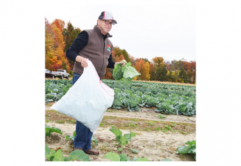 New Jersey Secretary of Agriculture Douglas Fisher at a gleaning event.