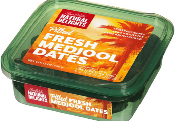 Natural Delights dates packaged in recycled green plastic