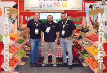 Pharr, Texas-based Bebo Distributing Inc.'s Raymond Labus (from left) , Jose Luis Licea and Joacim Hernandez represented the company at the 2017 Viva Fresh expo. 