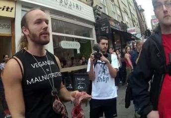 Anti-vegan fined for stunt in London. 