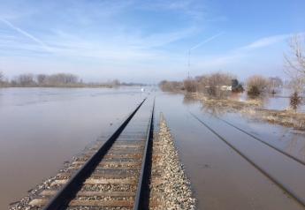 Railways are flooded or severely damaged in portions of the flooded Midwest.