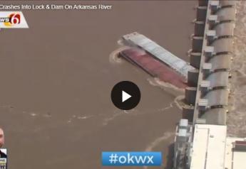 On Thursday afternoon two runaway barges, reportedly carrying fertilizer and weighing a combined total of 3,800 tons, crashed into Webbers Falls Lock and Dam 16 on the Arkansas River in east-central Oklahoma. 