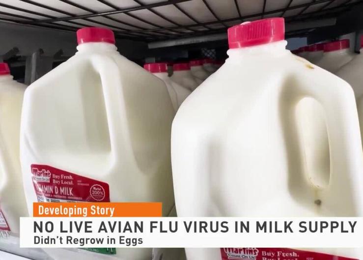 FDA Says New Round of Tests Prove the U.S. Milk Supply is Safe From H5N1 Virus