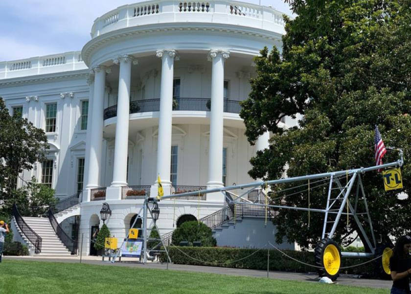 "I’ve seen T-L pivots in just about every situation—in corn fields, vegetable fields, irrigating tree crops, with mountains in the background, in other countries—but seeing one with the White House in the background, well that’s pretty much it, isn’t it,” said Dave Thom, president of T-L Irrigation Co.
