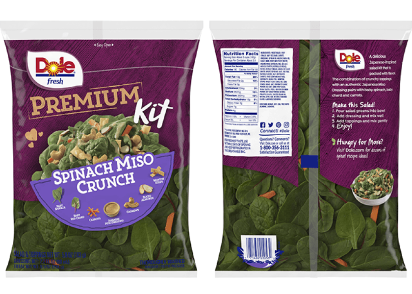 Dole introduces spinach miso salad kit The Packer