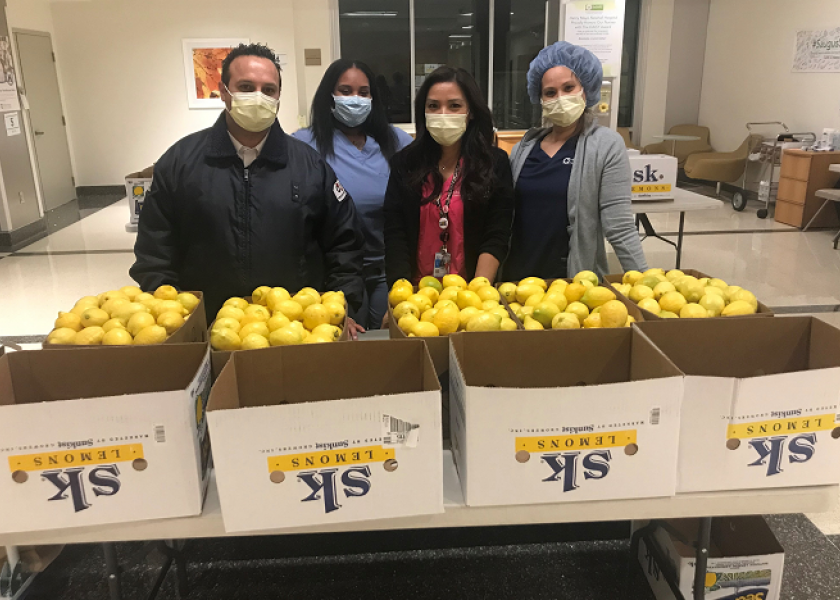 Sunkist donates lemons to hospital staff