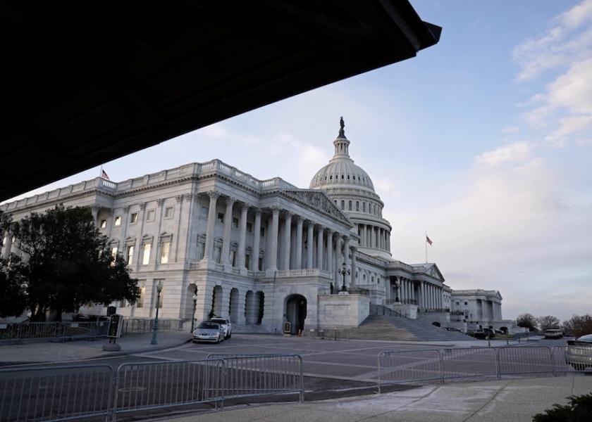 The view of the Nations Capitol as the Democrats and Republicans continue moving forward on the agreement of a coronavirus disease (COVID-19) aid package in Washington, D.C., U.S. December 21, 2020. REUTERS/Ken Cedeno