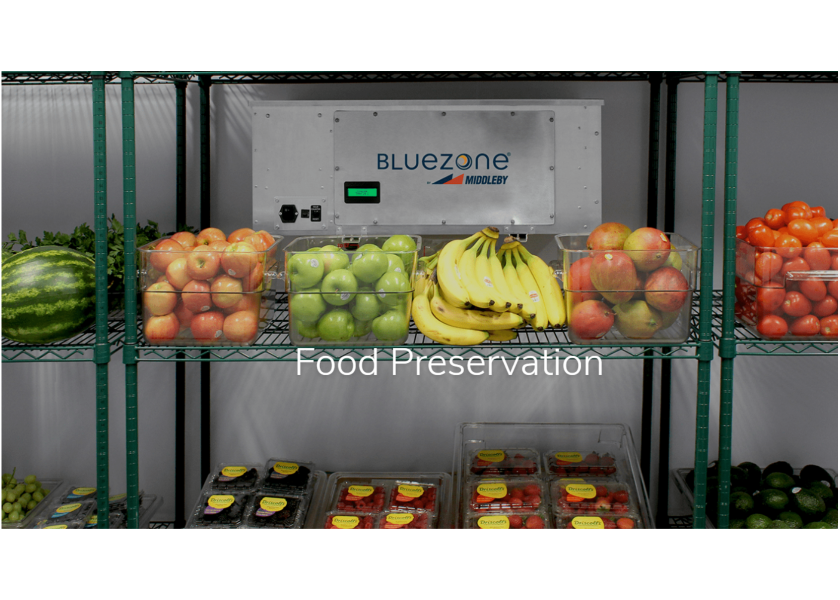 Bluezone by Middleby air purifiers can be  used in walk-in coolers and help extend the shelf life of fruits and vegetables, according to the company.