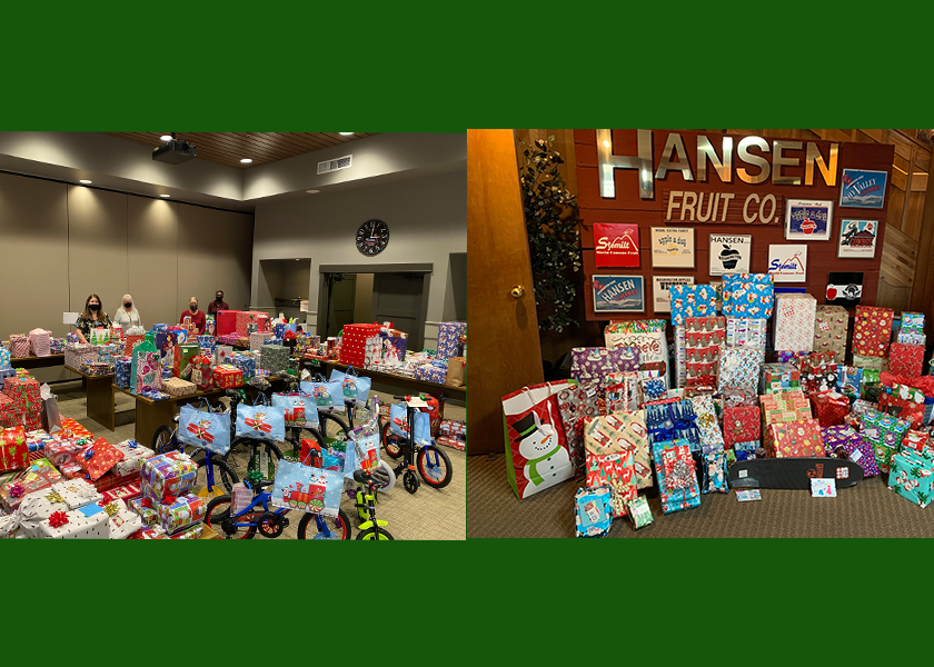 Stemilt and Hansen Fruit Co. act as Santa, giving gifts to children in foster care and in low-income housing.