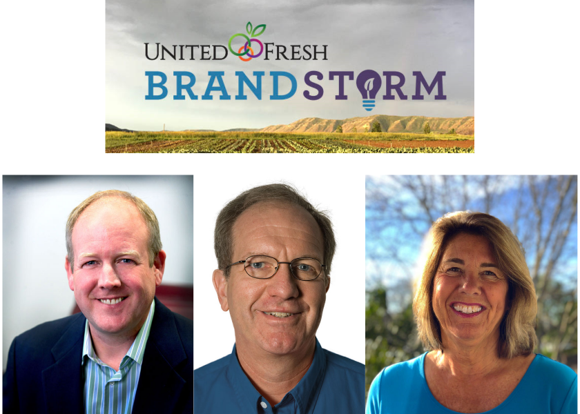 Mark Munger (from left), Roger Pepperl and Cindy Jewell are scheduled to speak about the past, present and future of marketing at a United Fresh BrandStorm panel.