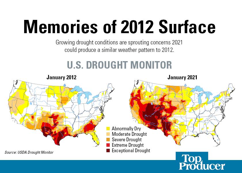 Could 2021 match the record-dry pattern of 2012?