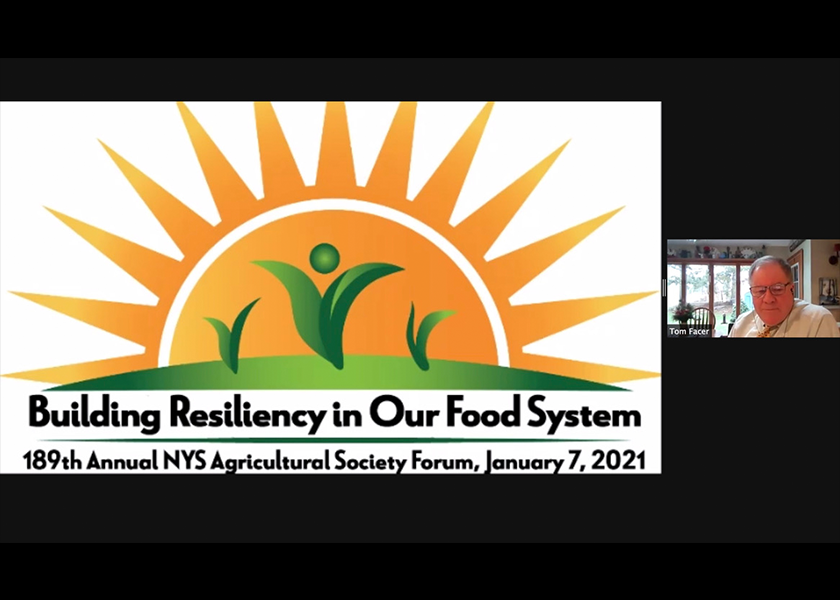 Tom Facer, president and CEO since 2007 at Farm Fresh First, was one of the keynote speakers at the 189th annual New York State Agricultural Society Forum on Jan. 7.