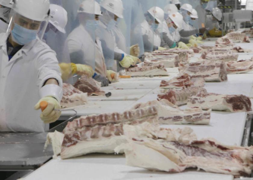 Packing plant workers