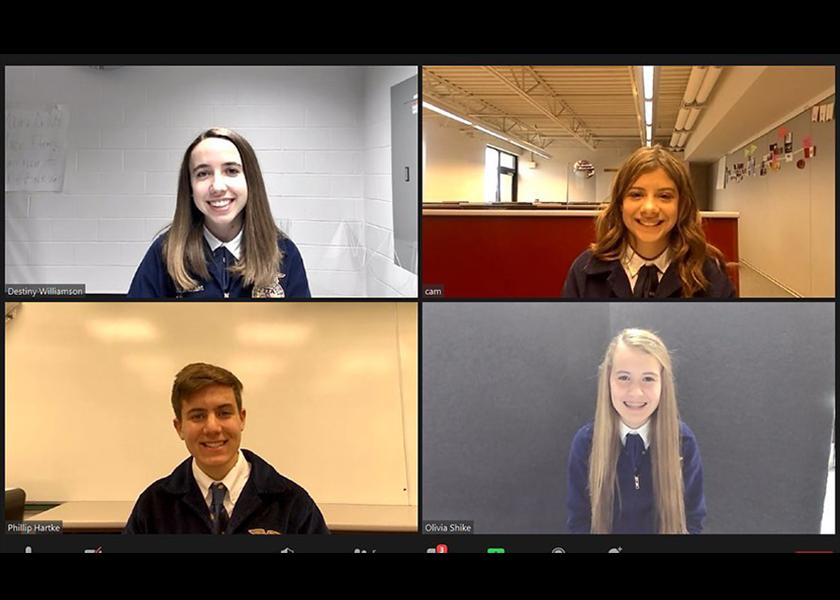 Unity FFA members compete in a virtual ag sales contest.