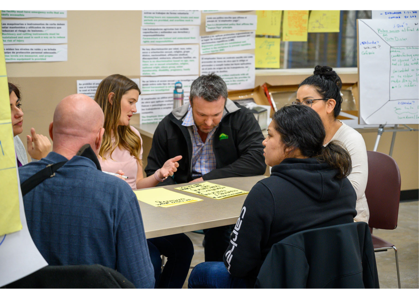 Selah, Wash.-based Rainier Fruit Co. conducts training for Equitable Food Initiative certification. This is a pre-pandemic photo.