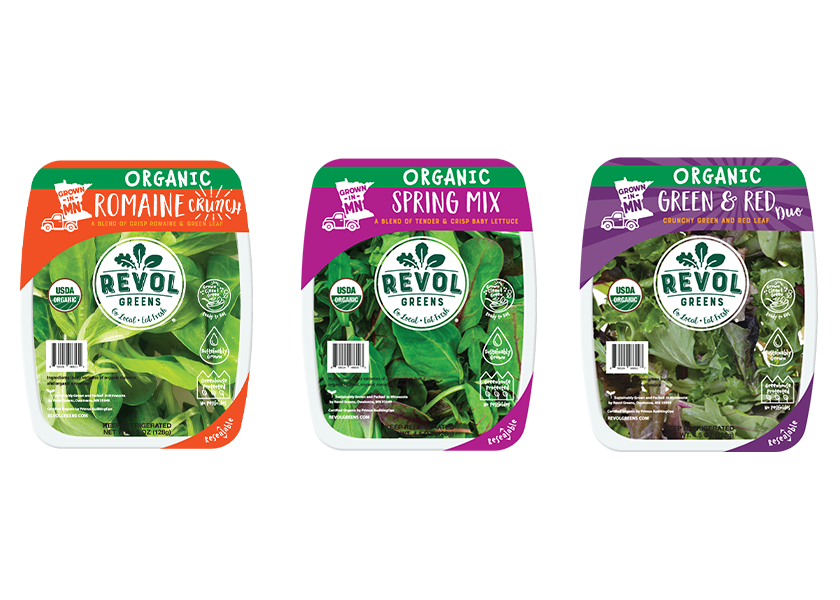 Revol Greens creates organic fertilizer, used in USDA-certified organic packaged lettuces.
