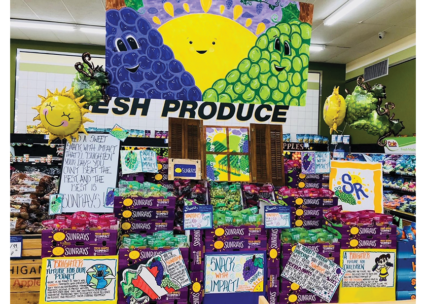 Greer's CashSaver Store #27 built the winning display in the first Sunrays grapes sales and display contest.