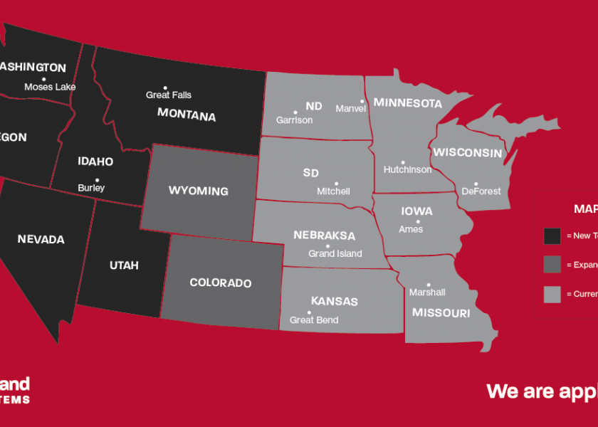 Heartland AG Systems’ territory now stretches from Michigan to the Pacific Northwest and from North Dakota to Missouri and features row, cereal and specialty crops.