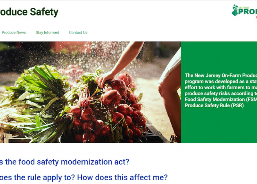 New Jersey Department of Agriculture launched a produce safety website.