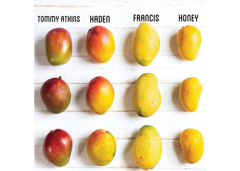 Tommy atkins, haden, francis and honey (also known as ataulfo) mangoes are all in peak supply during the month of May, says the National Mango Board.