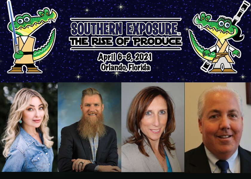 Sarah Frey, Patrick Kelly, Anne-Marie Roerink and Rick Stein are speakers at the Southeast Produce Council's Southern Exposure conference.