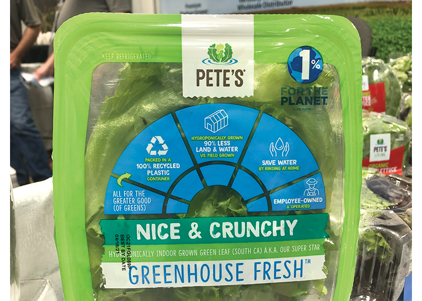 Sustainability is the main message on the packaging for the new Greenhouse Fresh lineup.