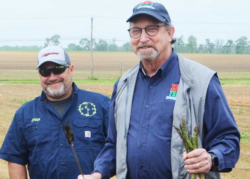 Katona Farms co-owner Chip Katona and New Jersey Department of Agriculture Commissioner Douglas Fisher