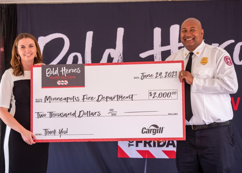 Cargill donated $2,000 to the Minneapolis Fire Department