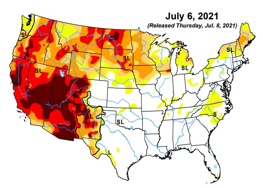 Drought conditions are holding tight in the Pacific Northwest, Northern Rockies, Northern Plains, and Upper Midwest, according to the latest U.S. Drought Monitor.