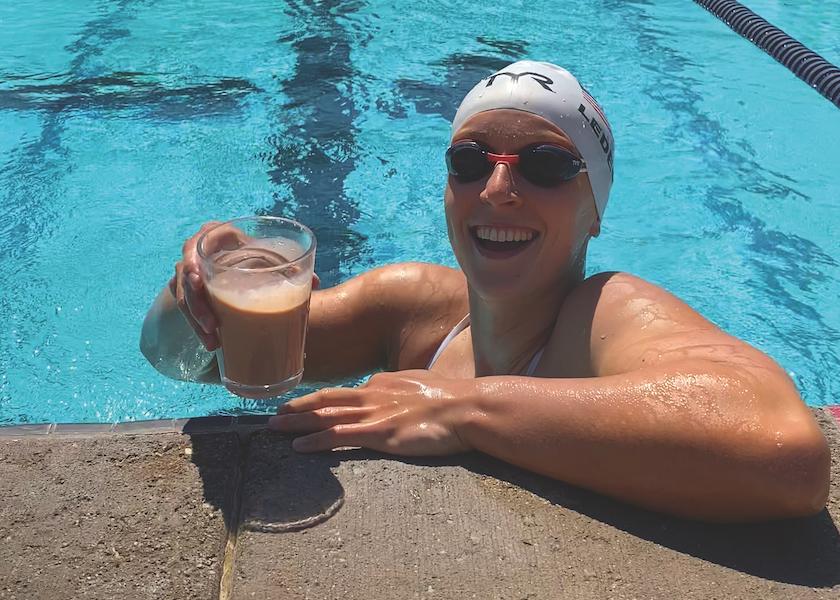 Katie Ledecky has become famous for a multitude of reasons, including the fact that she can swim across an Olympic pool with a glass of chocolate milk atop her head. 