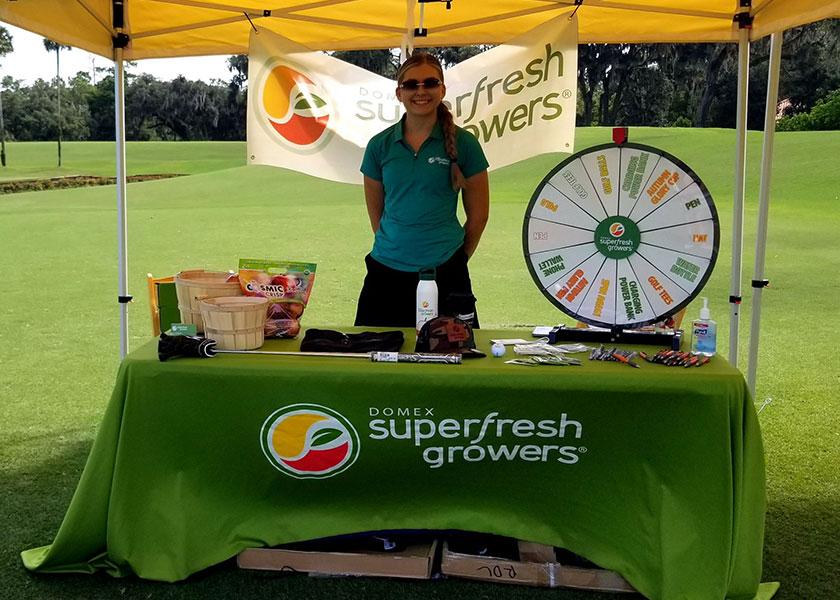 Brena Mengarelli, content manager of Domex Superfresh Growers at exhibiting at Global Organic Produce Expo Golf.
