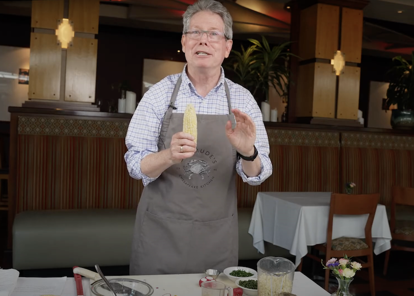 Chef John Shields features Maryland-grown produce in a recipe video, part of a video series for Maryland Buy Local Week.