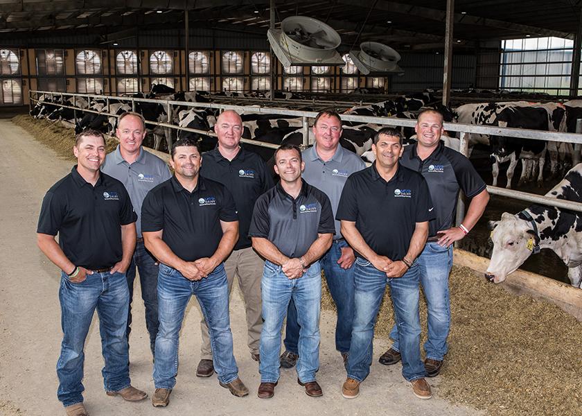 MVP Dairy milks 3,900 cows three times daily in an 80-cow rotary and cows are housed in one of six identical tunnel-ventilated, six-row barns with inverted feed lanes.  