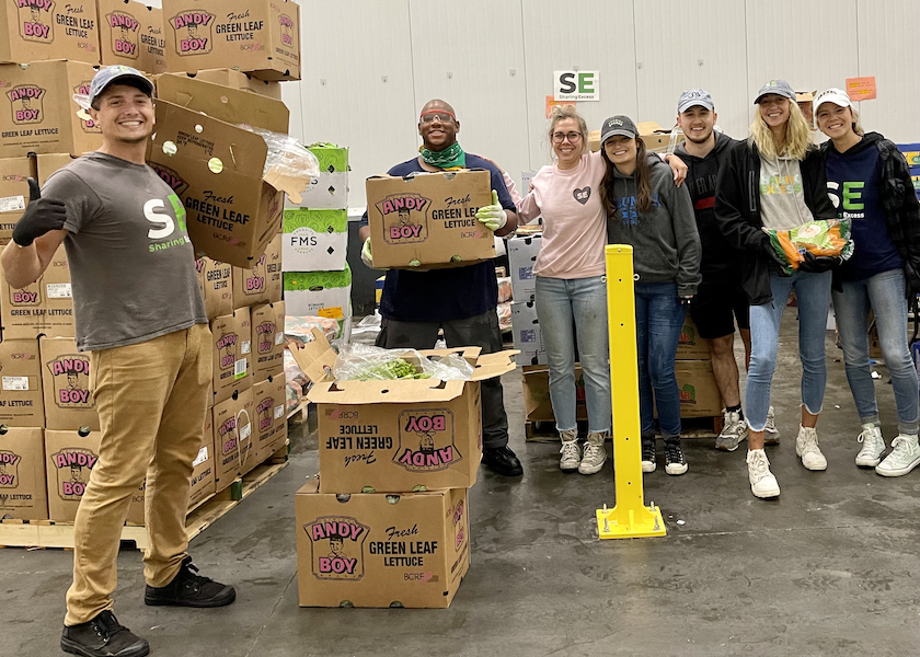 The Sharing Excess team has a spot at the Philadelphia Wholesale Produce Market to sort through produce that would otherwise be wasted, and to distribute it to feed local hunger groups.