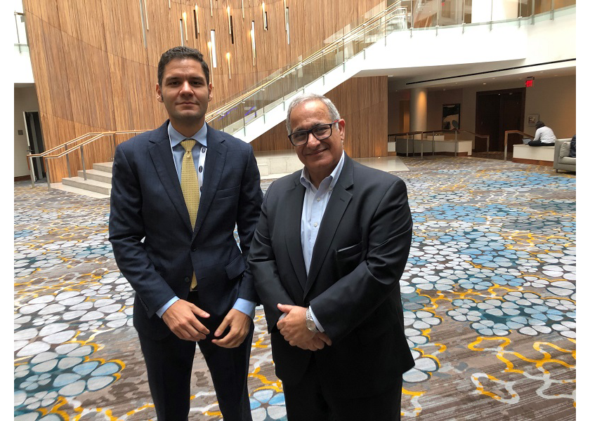 Vicente Wong, general manager of Favorita Fruit Co., and Dennis Christou, director of Favorita USA Corp. at the United Fresh Produce Association's Washington Conference in September.