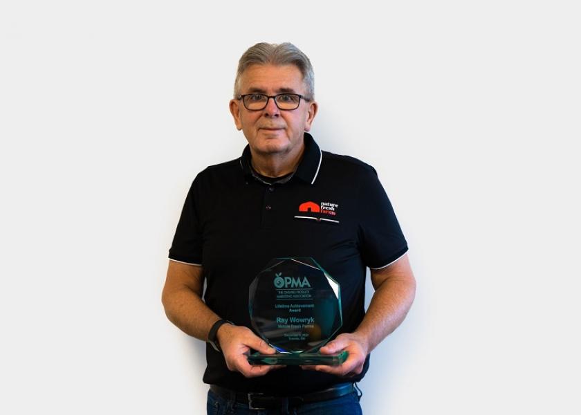 Ray Wowryk from Nature Fresh Farms won the Lifetime Achievement Award at the Ontario Produce Marketing Association (OPMA) Virtual Awards Ceremony on Dec.  2.
