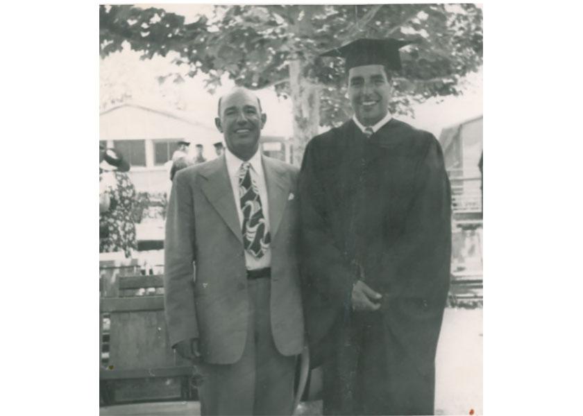Andy D'Arrigo's Graduation Photo from UC Davis with father Stefano D'Arrigo (1949)