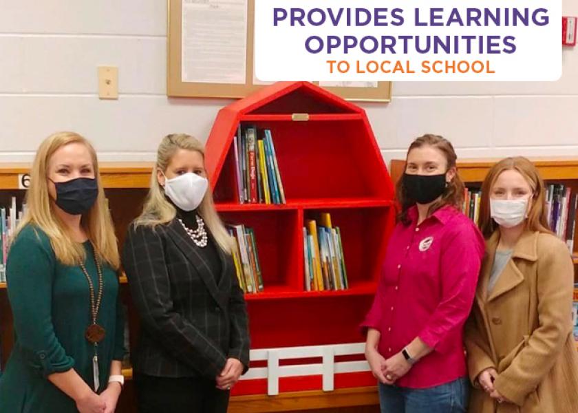 Located within the library of an urban school in Kentucky, this barn donated by Farm Bureau houses a number of agriculturally accurate books available for students and teachers to use at home and in the classroom.