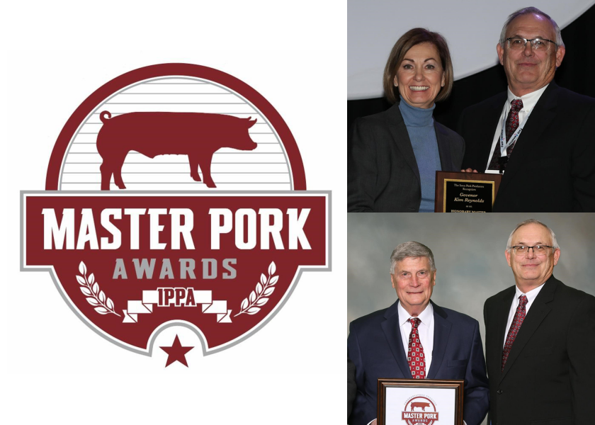 Iowa Governor Kim Reynolds and long-time policy influencer Jerry Fitzgerald were recognized as Honorary Master Pork Producers at the 2022 Iowa Pork Congress. 