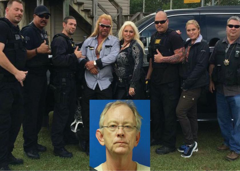 It was all hands on deck in the bizarre 2015 pursuit of agriculture’s chameleon con artist Jamie Lawhorne (inset), including Dog the Bounty Hunter’s associates, particularly Bill Honea, far right. 
