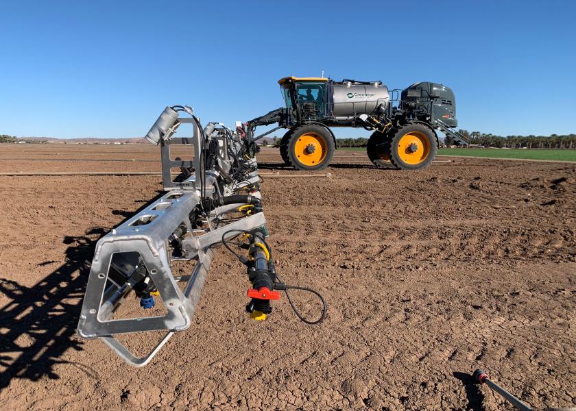 The Greeneye Technology selective spray system is installed on self-propelled sprayers to provide green-on-green and green-on-brown precision application marrying machine learning, artificial intelligence and automation