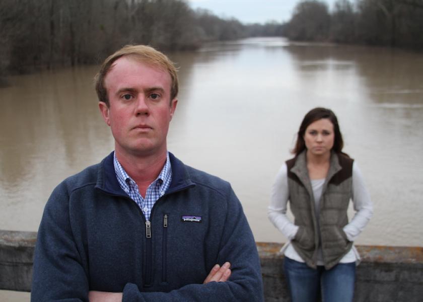 “If you want to know how corrupt our government really operates, then look at our story—it’s mind-boggling,” says Yazoo County producer Smith Stoner, flanked by Victoria Darden, who farms in Sharkey County.