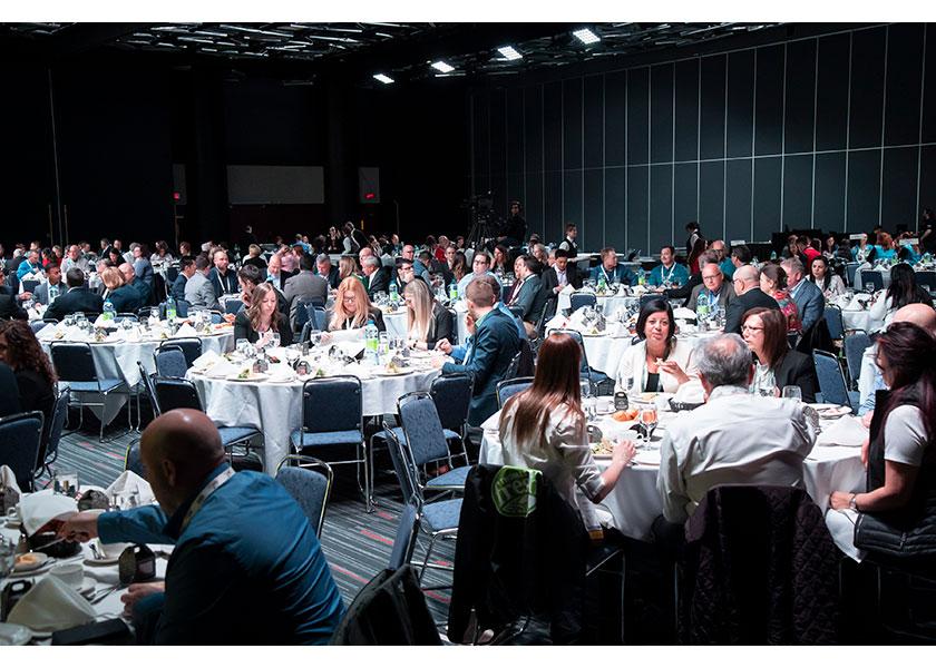 Canadian Produce Marketing Association convention and trade show attendees gather for the 2019 event, the last time the convention was held in-person. 