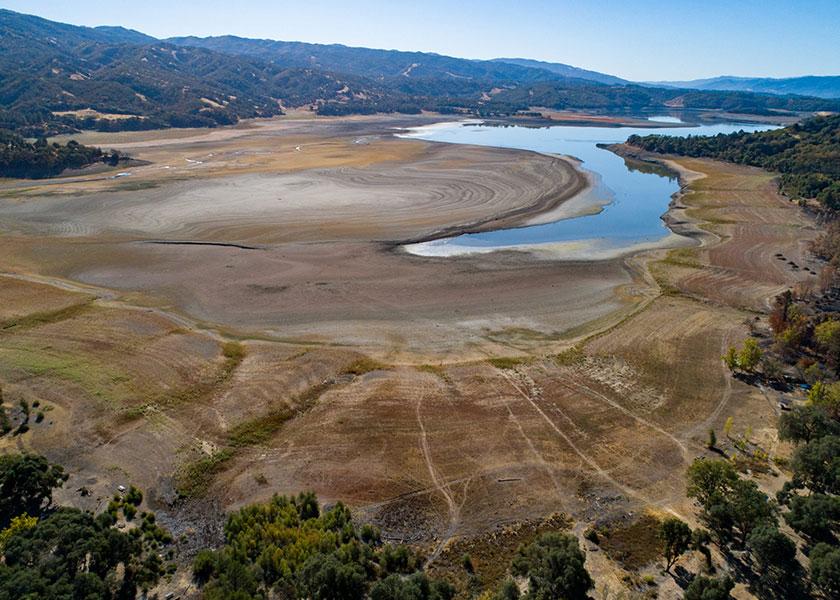  Low water levels at the north boat ramp at Lake Mendocino, a large reservoir in Mendocino County, California, October 21. 