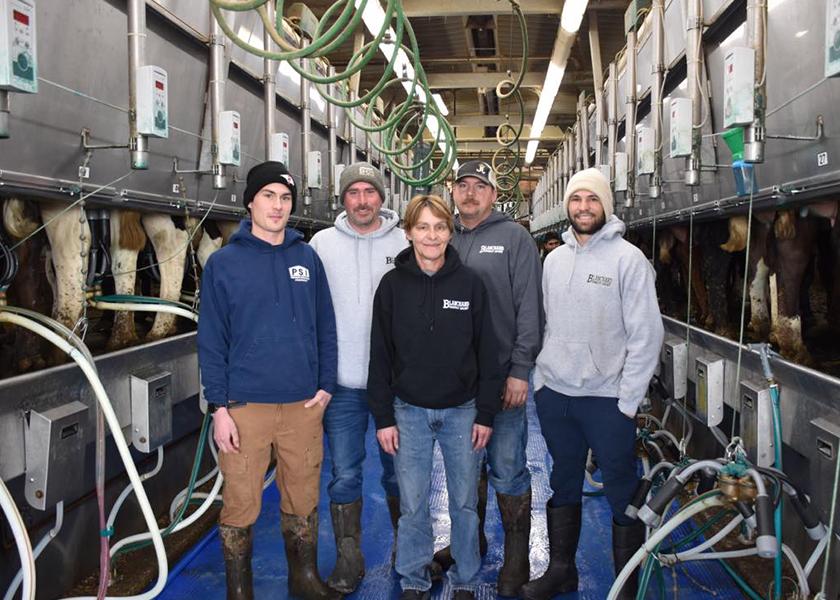 Brent, BJ, Mitzie, Brian and Seth Blanchard work side-by-side on their Iowa dairy farm.