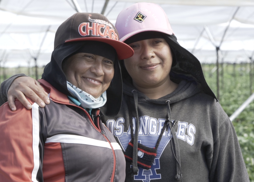 Two female farmworkers in Baja California. 